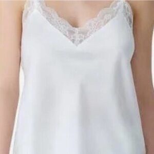 Elegant White Lace Trim Tank Top